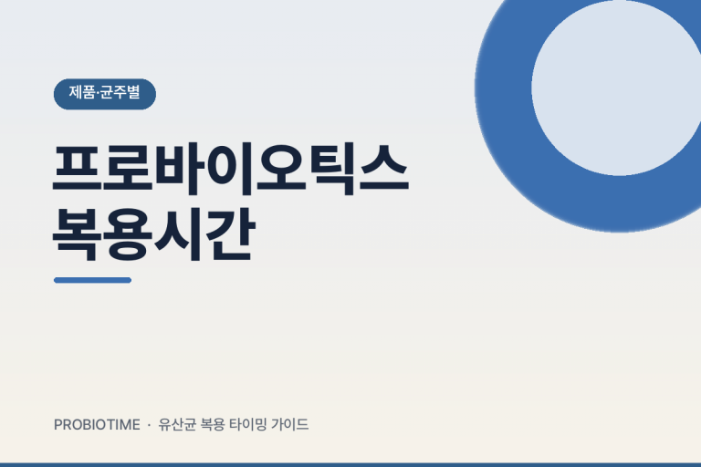 프로바이오틱스 복용시간, 균주·제품별로 다른 이유